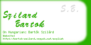 szilard bartok business card