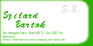 szilard bartok business card